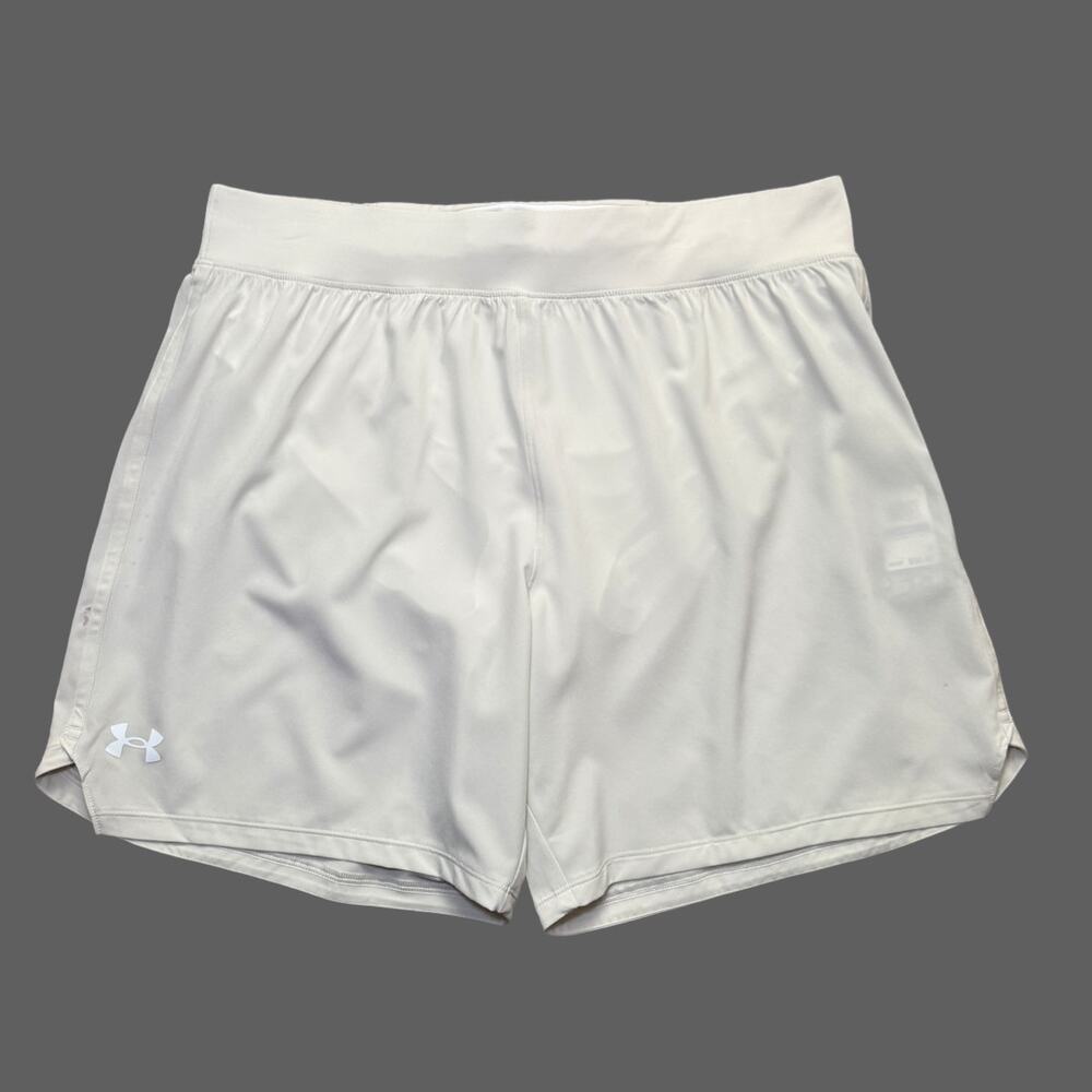 Under Armour Speedpocket 7" Running Shorts Mens XL Ivory